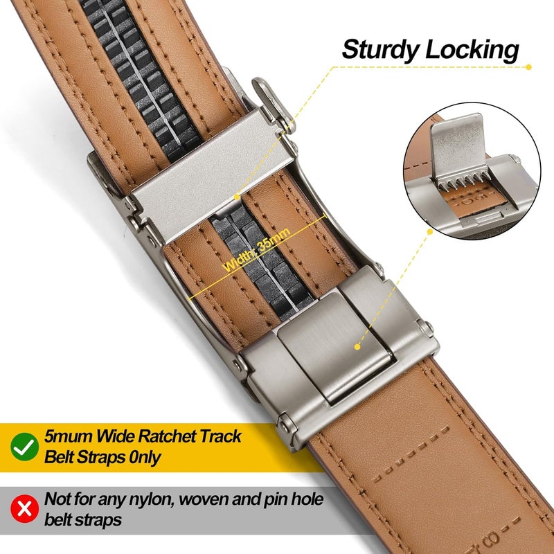 SENDEFN 35MM Ratchet Belt Buckle Only for 1 3/8" Slide Belt Strap, Automatic Click Buckle Adjustable - Image 3